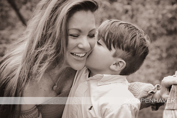 Sarah Fam - Bowie and Mom BW