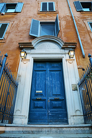 Italy Rome Blue Doors Orange Bldg LF0B7334