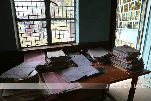 LPS Empty Teachers Desk in File Room