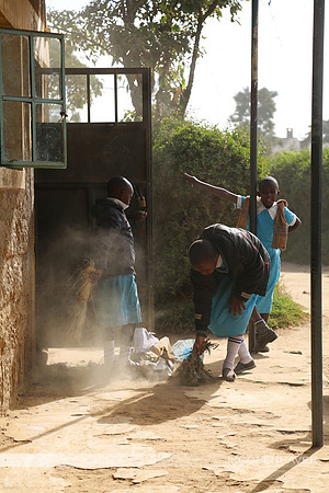 LPS Girls Sweeping the Porch
