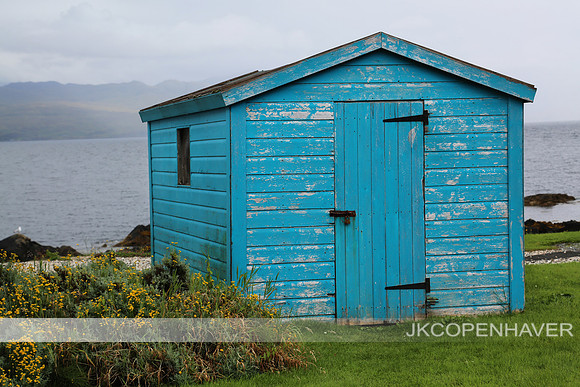 Scotland Blue Shed on Lake