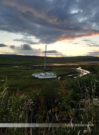 Scotland Dry Boat Sunset
