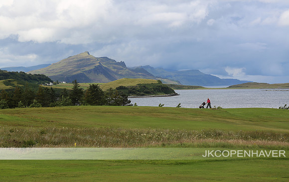 Scotland Golfer on Gorgeous Landscape