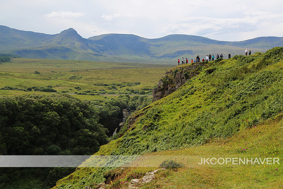 Scotland People on Valleytop Landscape