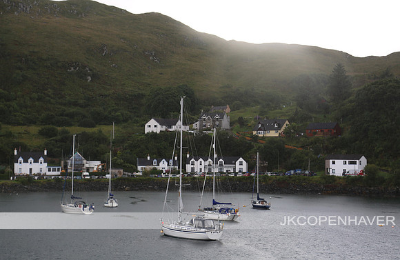 Scotland Sailboats in Foggy Harbor