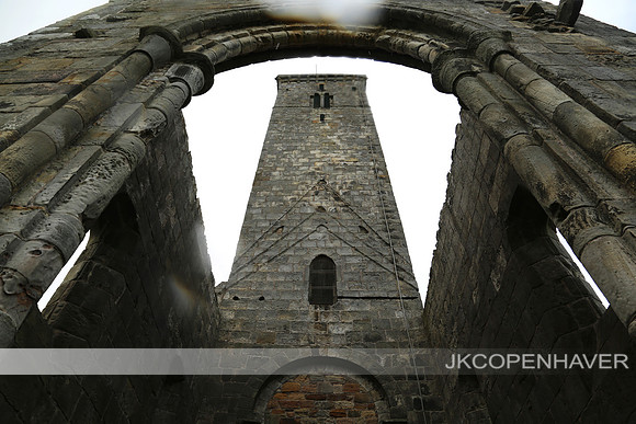 Scotland StAnd Church Rubble in Rain