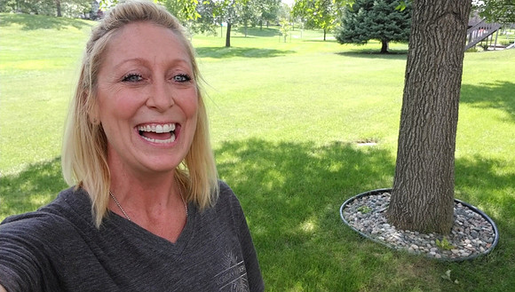 Julie in Amber Backyard