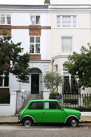 England London Green Car and Flat