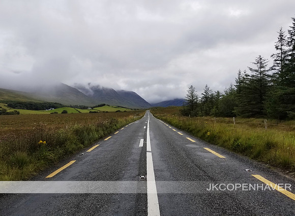 Ireland Foggy Countryside Road