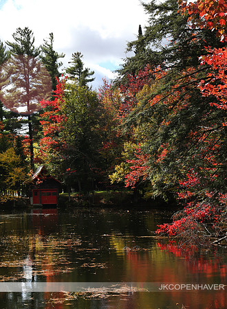 East NY ADK Fall Lake littleRedHouse