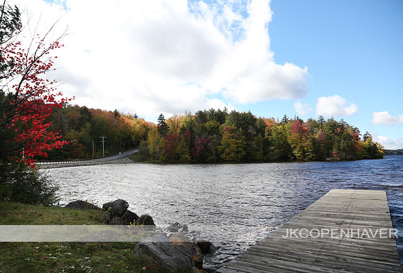 East NY ADK Fall Lake Pier Road
