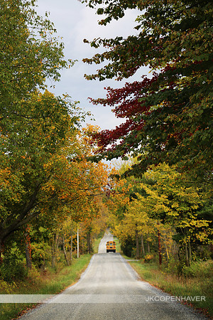 East Vermont School Bus Fall Road