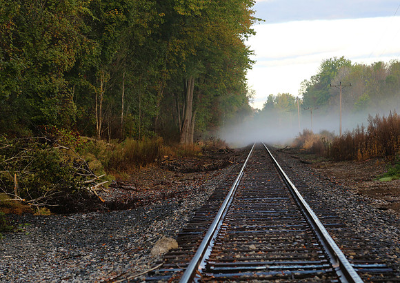East Vermont Traintracks Fog - GOOD-1