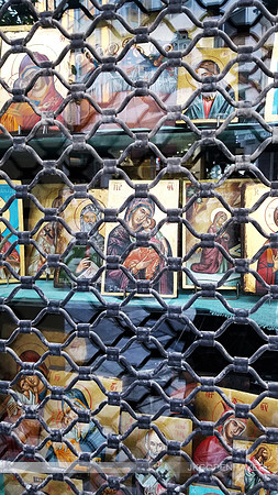 Greece Athens - Mary and Jesus behind bars