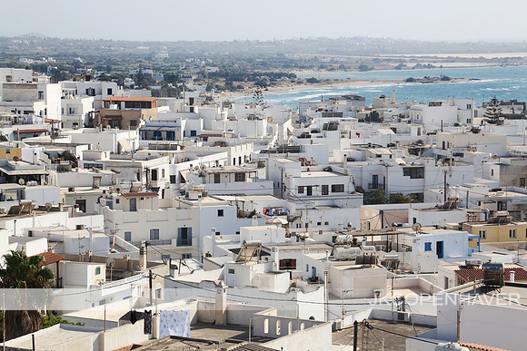 Greek Island Town from Rooftop