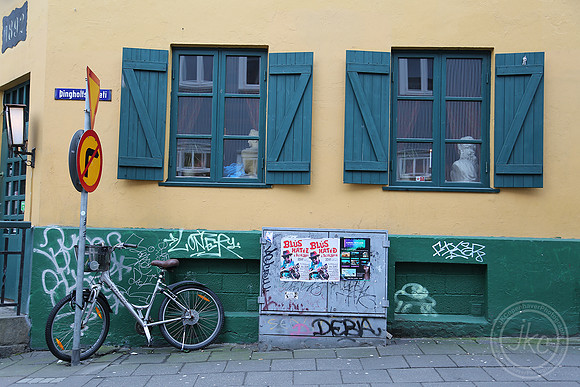 iceland bike and wall