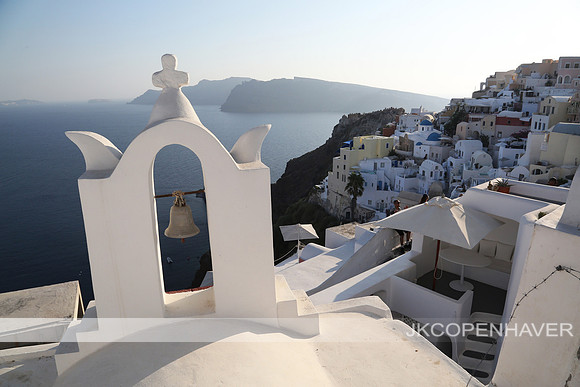 Santorini Bell Ocean Cliffside Town